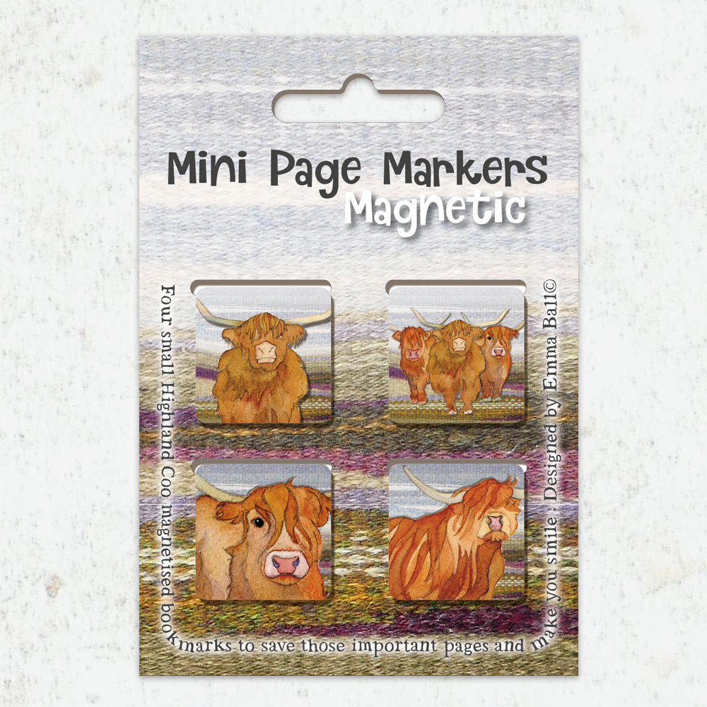 Emma Ball Highland Coo Mini Page Markers