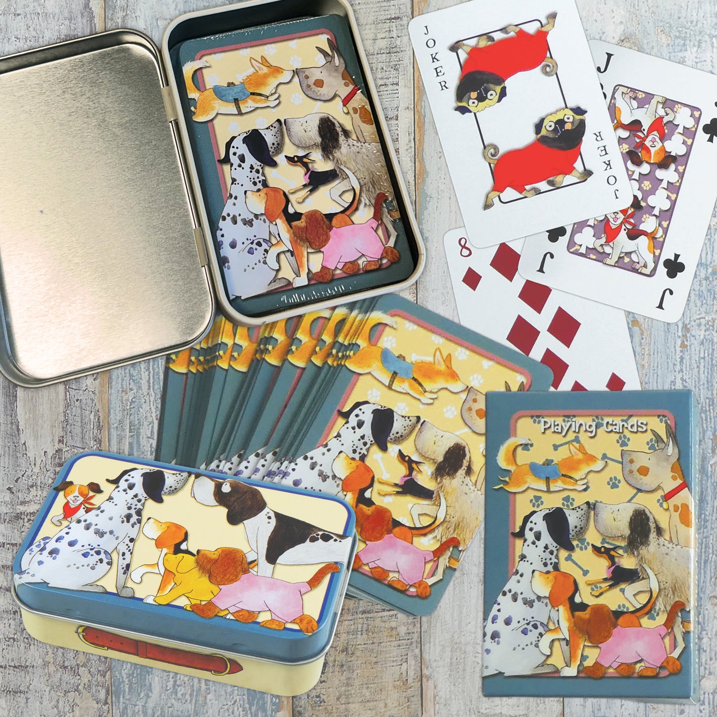 Emma Ball Paw Club Playing Cards in a Tin