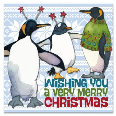 Emma Ball Penguins in Pullover Christmas Card Pack of 6