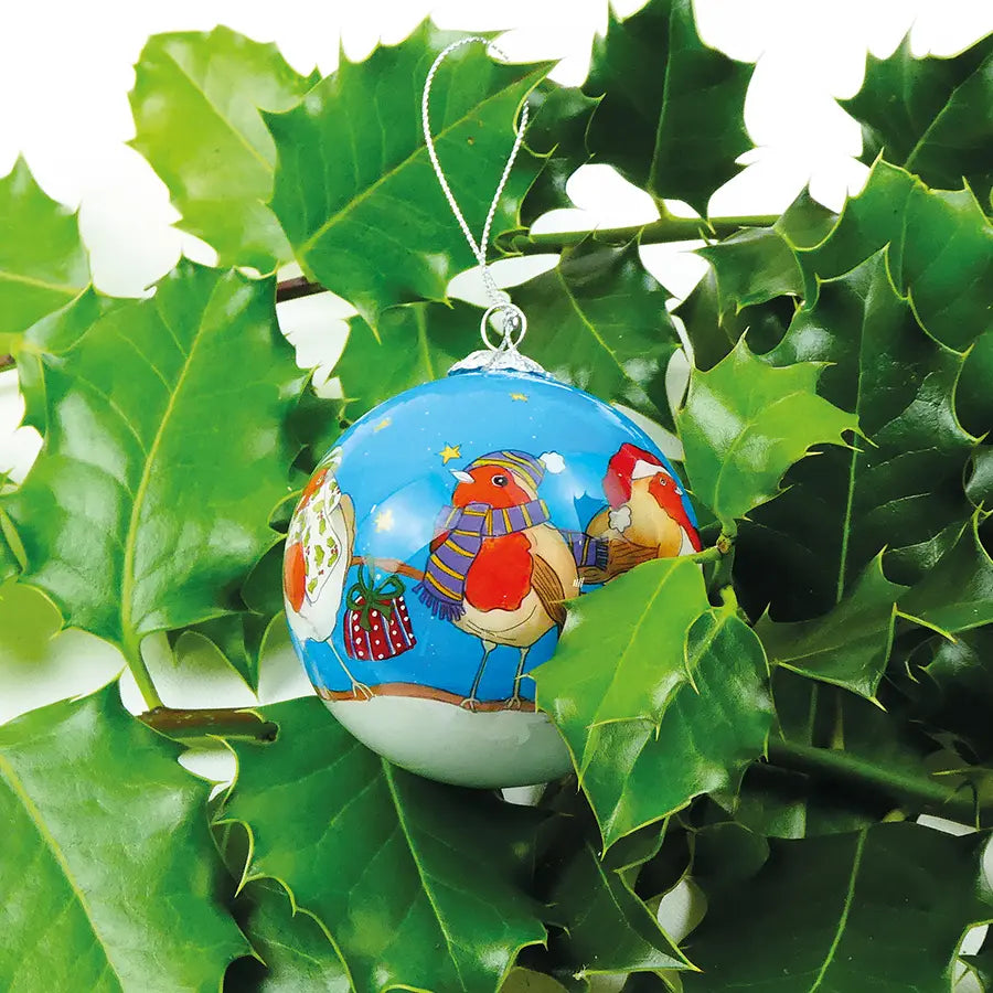 Emma Ball Robins Hand Painted Glass Bauble