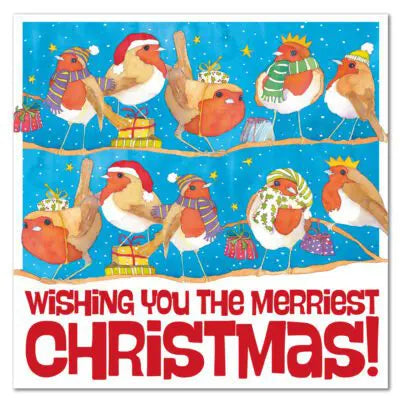 Emma Ball Merriest Robins Christmas Card Pack of 6