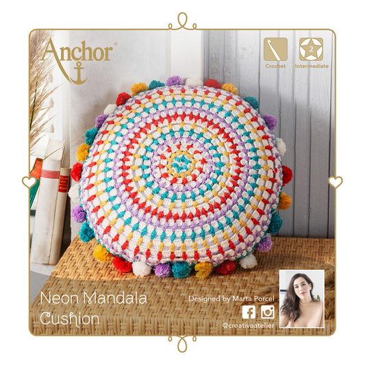 Anchor Neon Crochet Mandola Cushion Kit