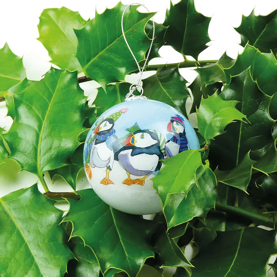 Emma Ball Puffin II Glass Bauble
