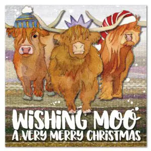 Emma Ball Highland Coo Christmas Card 6 Pack