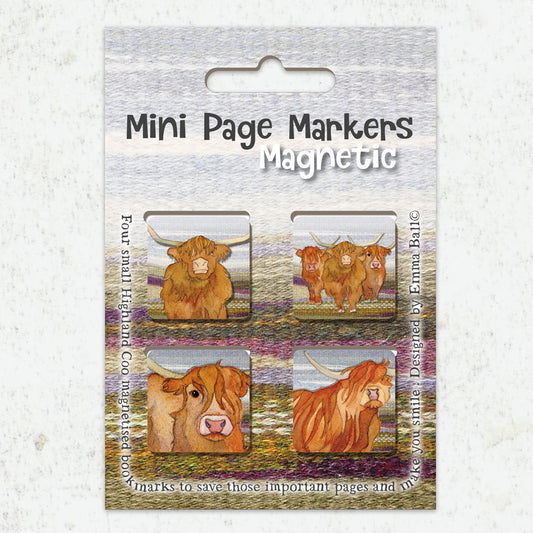 Emma Ball Highland Coo Mini Page Markers