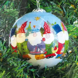 Emma Ball Gnomes Hand Painted Glass Bauble