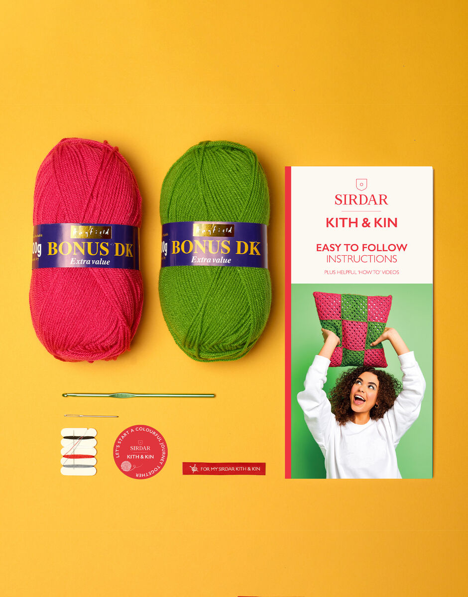 Sirdar Kath & Kin Granny Square Crochet Cushion Kit