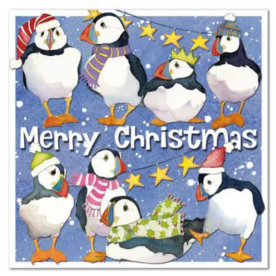 Emma Ball Party Puffin Christmas Card Pack of 6