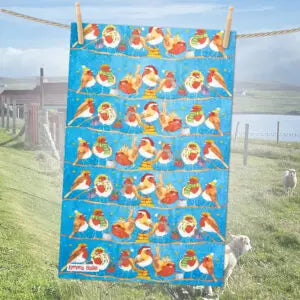 Emma Ball Christmas Robbin Tea Towel