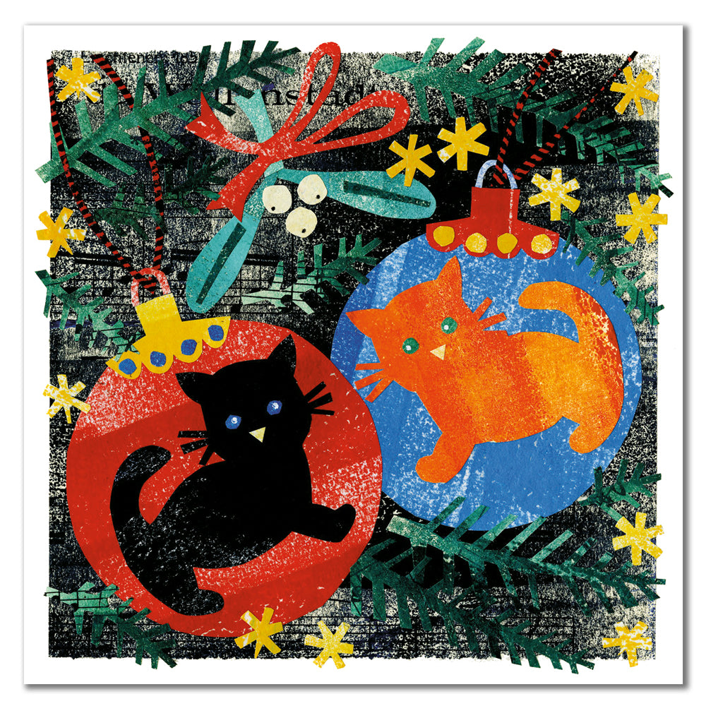 Cats and Dogs Baubles Christmas 6 Card Pack